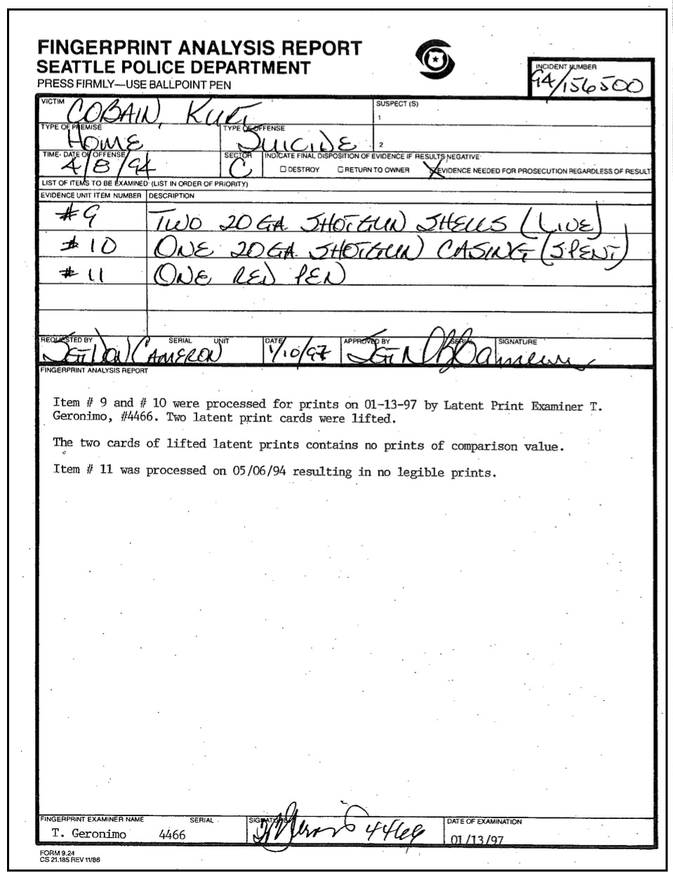 Kurt Cobain Abschiedsbrief